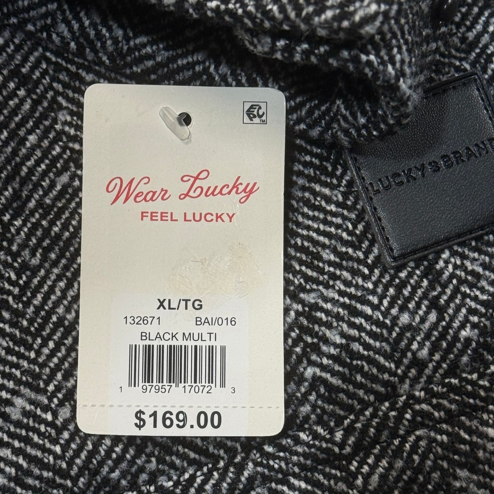 Lucky Brand Jasper Chevron Jacket Men XL Herringbone Black Corduroy Collar NWT - Picture 8 of 16